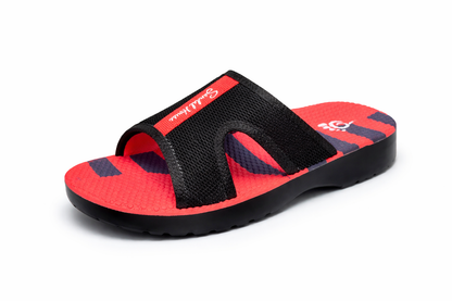 Men’s Premium Comfort Slide Slipper – Black & Red
